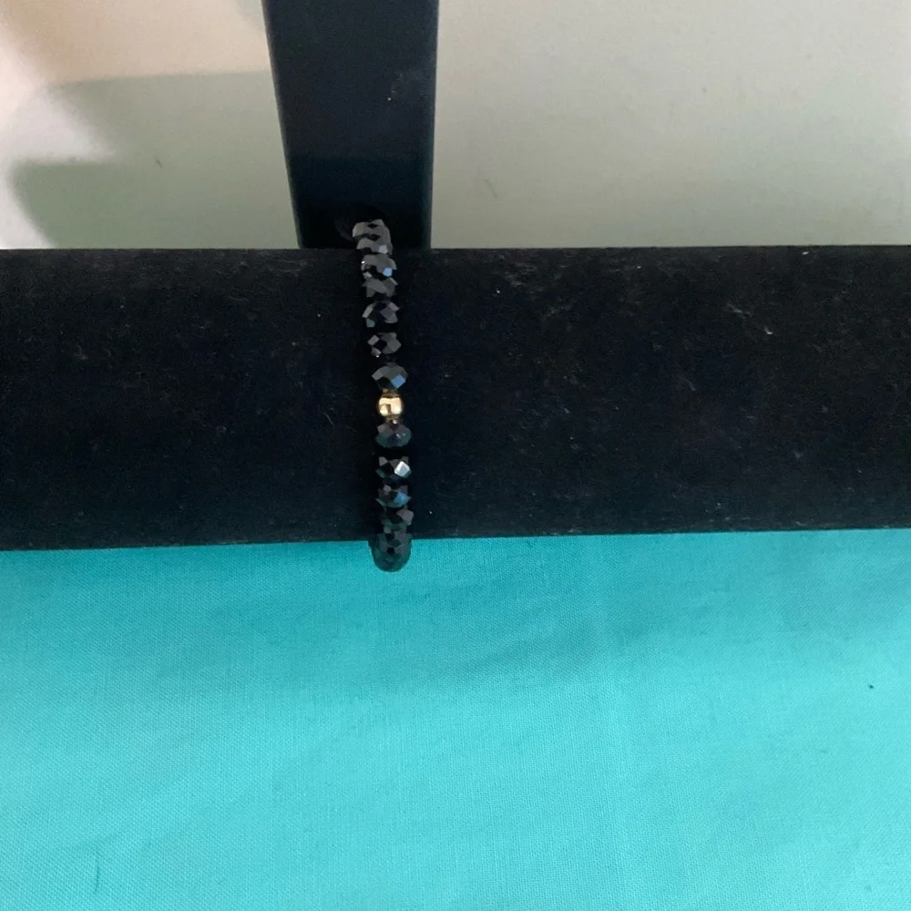 Elegant Multicolor Druzy and Black Beaded Bracelet